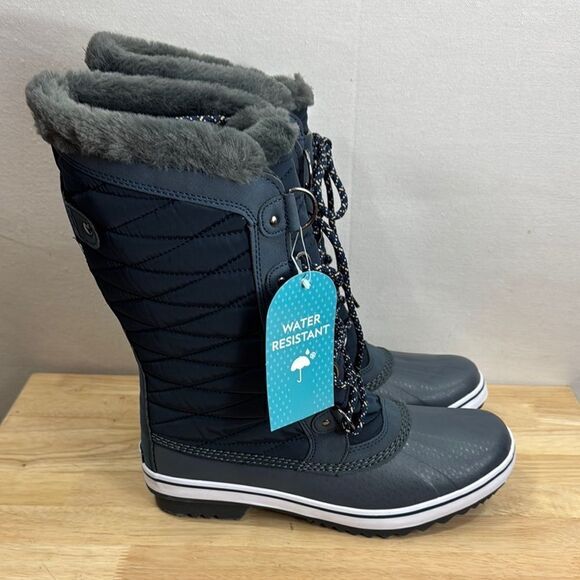 JBU Chilly Mid Calf Snow Boot Navy size 9- NIB - Picture 1 of 9
